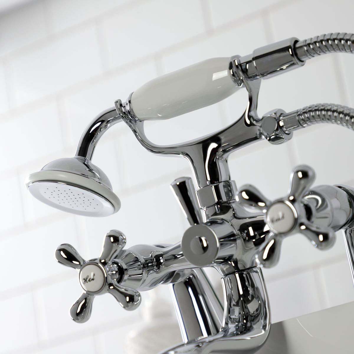 Kingston Deck Mount Clawfoot Tub Faucet with Hand Shower