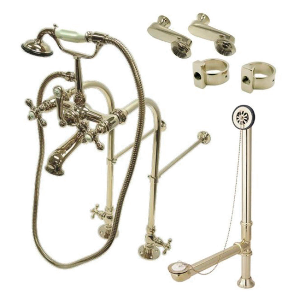 Vintage Freestanding Clawfoot Tub Faucet Package with Supply Line