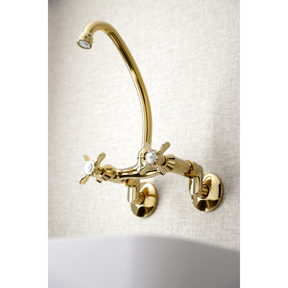 Kingston Brass KS114C Essex Two Handle Wall Mount Kitchen Faucet
