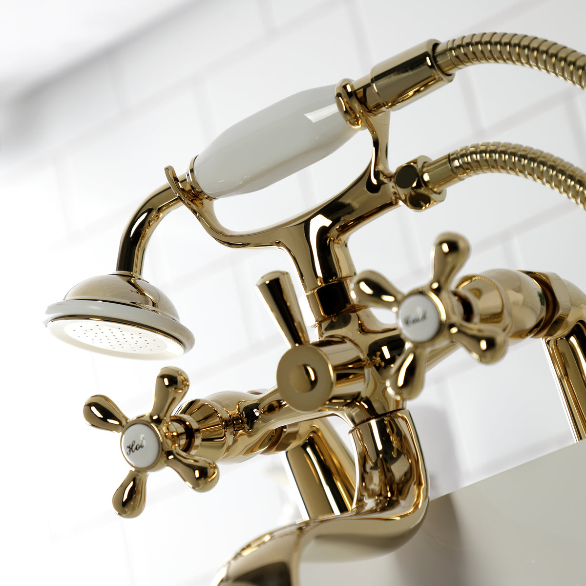 Kingston Deck Mount Clawfoot Tub Faucet with Hand Shower