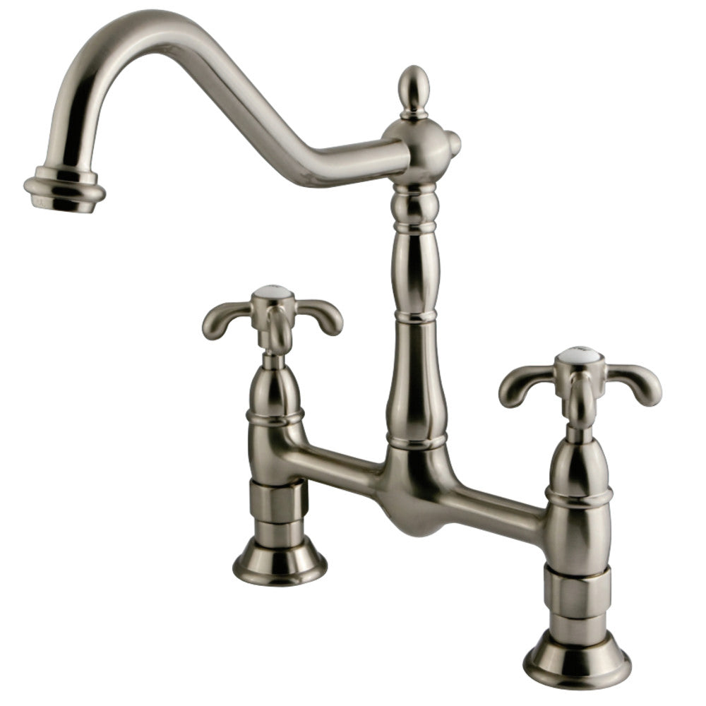 Kingston Brass KS1175TX French Country Bridge Kitchen Faucet