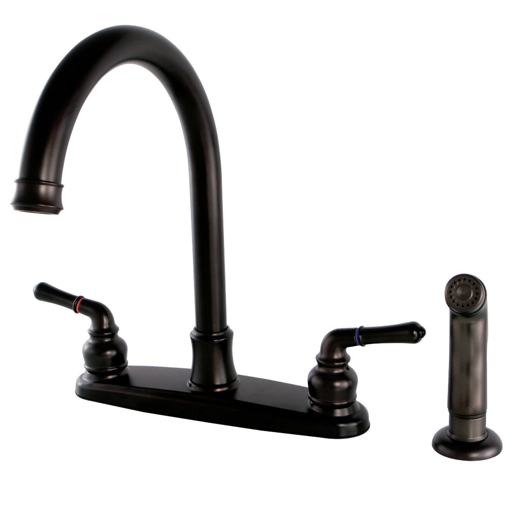 Kingston Brass FB7791NMLSP Naples 8-Inch Centerset Kitchen Faucet with Sprayer