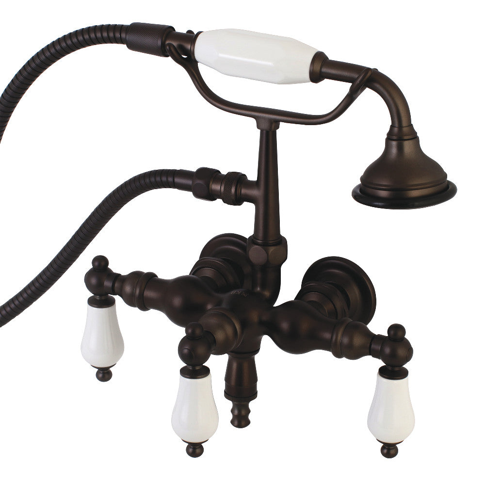 Aqua Vintage 3-3/8 Inch Wall Mount Tub Faucet with Hand Shower