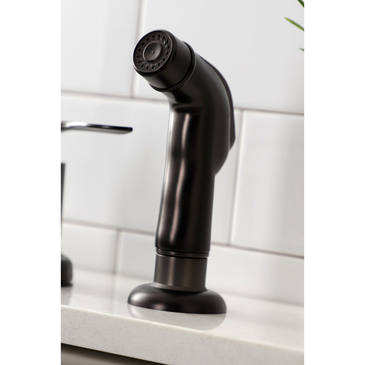 Kingston Brass FB7798SVLSP Serena Centerset Kitchen Faucet with Plastic Sprayer