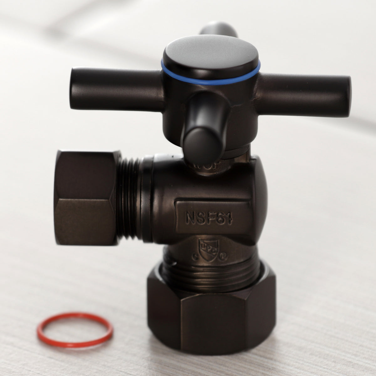 Kingston Brass Concord 5/8" x 1/2" O.D. Comp, Quarter Turn Angle Stop Valve