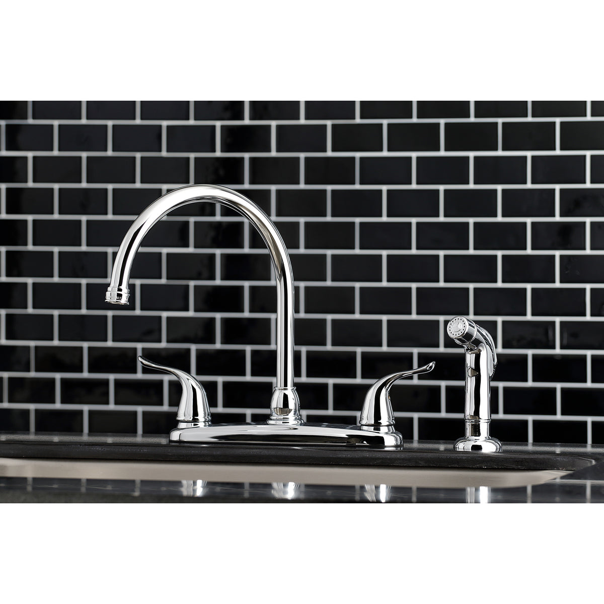 Kingston Brass KB791YLSP Yosemite 8-Inch Centerset Kitchen Faucet with Sprayer