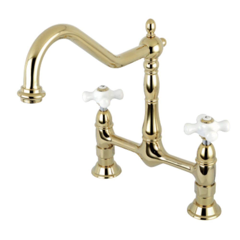 Kingston Brass KS1172PX Heritage Bridge Kitchen Faucet