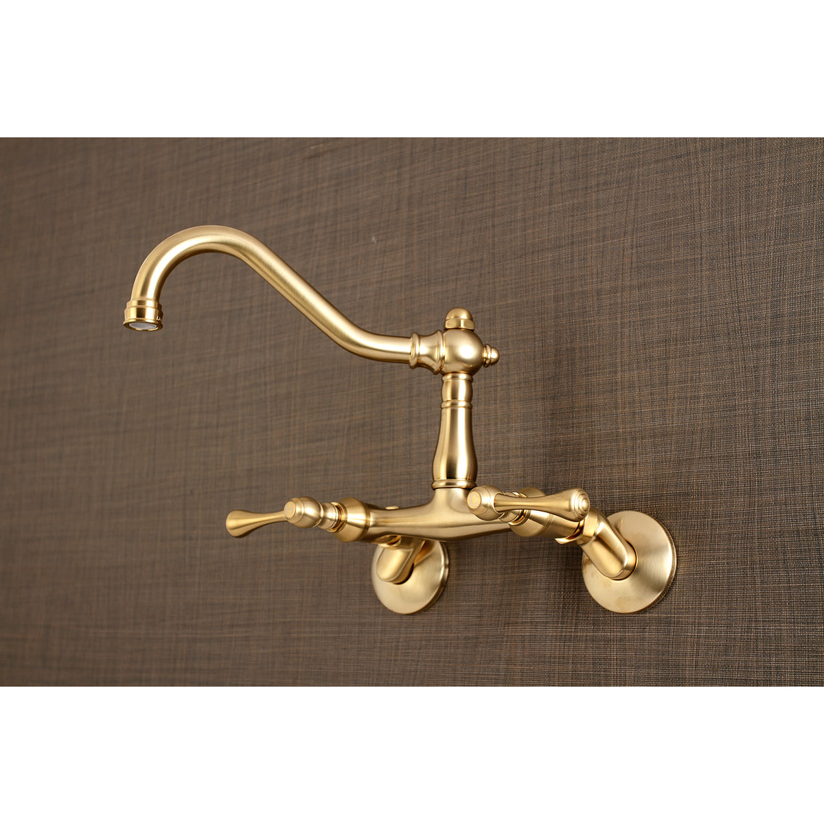 Kingston Brass KS322BLAC Vintage 6" Adjustable Center Wall Mount Kitchen Faucet