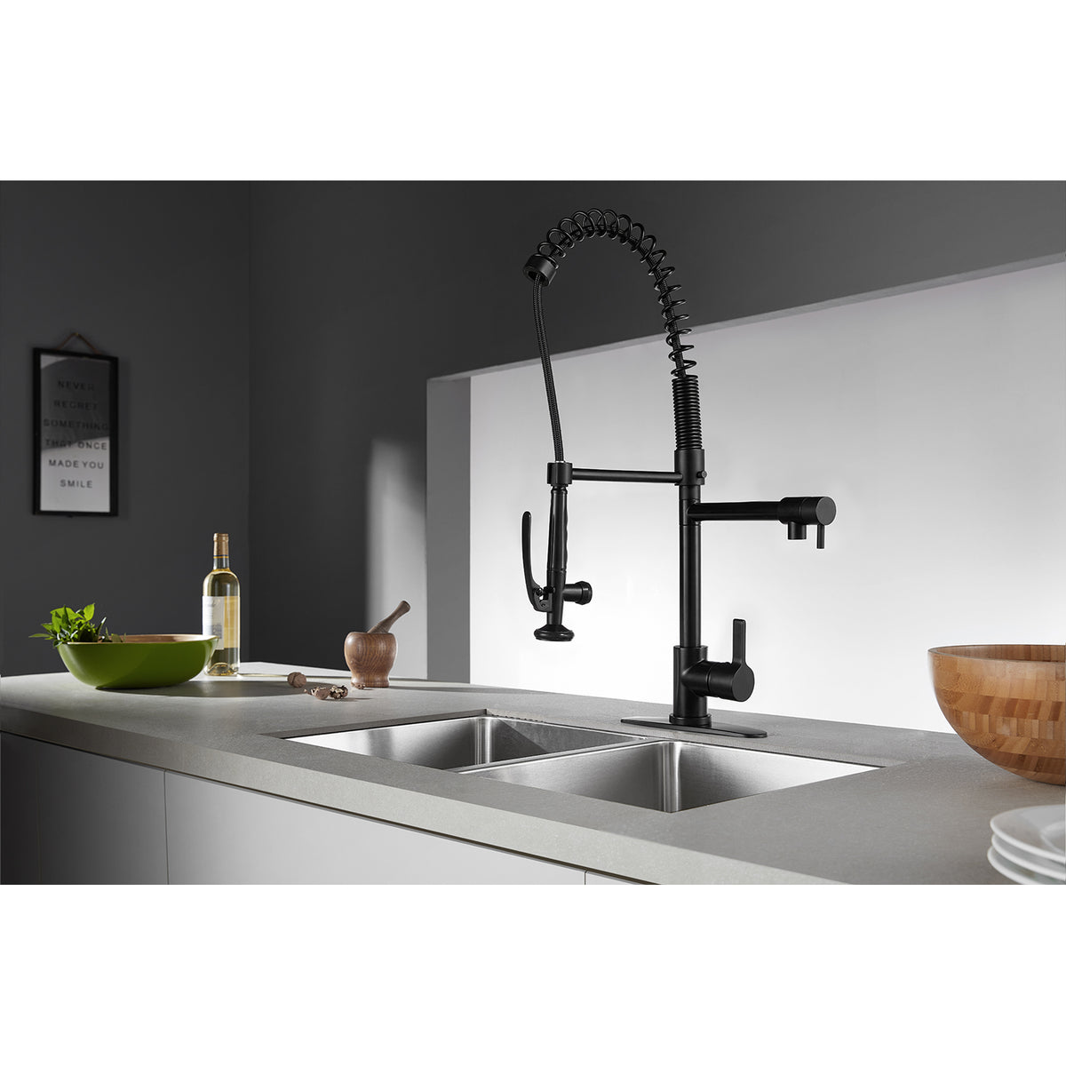 Gourmetier LS8505CTL Continental Single-Handle Pre-Rinse Kitchen Faucet