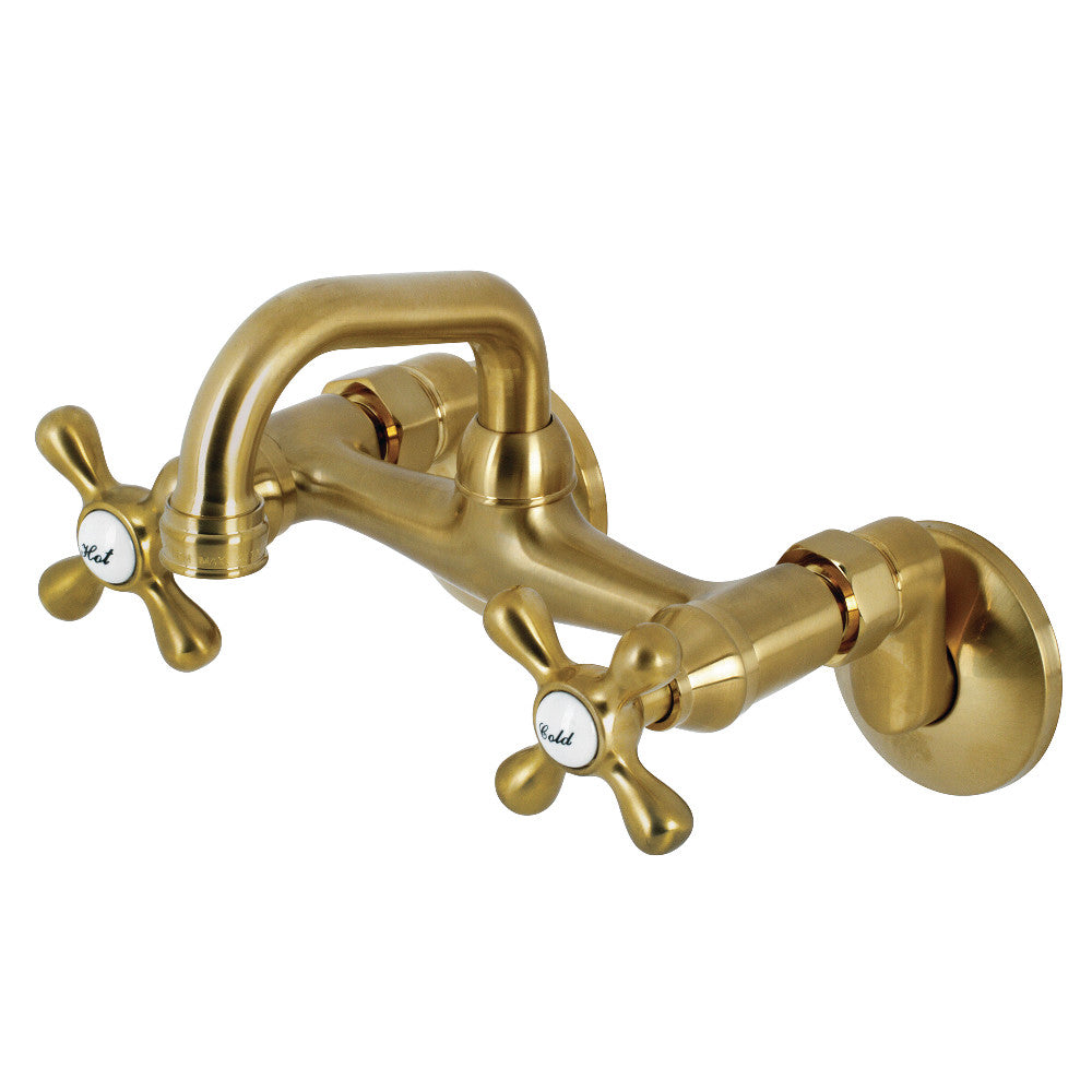 Kingston Brass KS212PB Two-Handle Wall Mount Bar Faucet