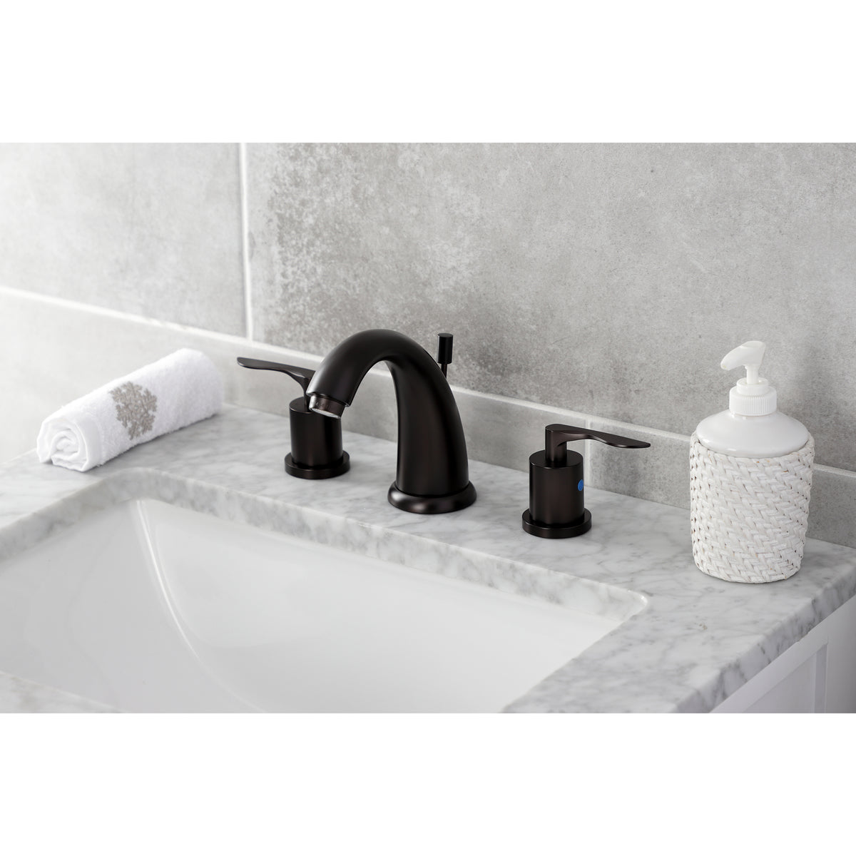 Kingston Brass KB8988SVL Widespread Bathroom Faucet with Pop-Up Drain