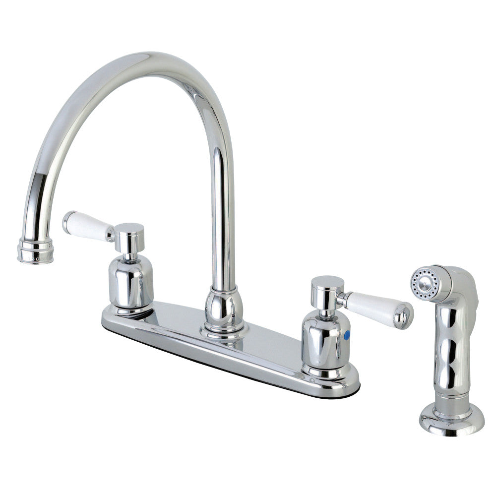 Kingston Brass FB791DPLSP Paris 8-Inch Centerset Kitchen Faucet with Sprayer