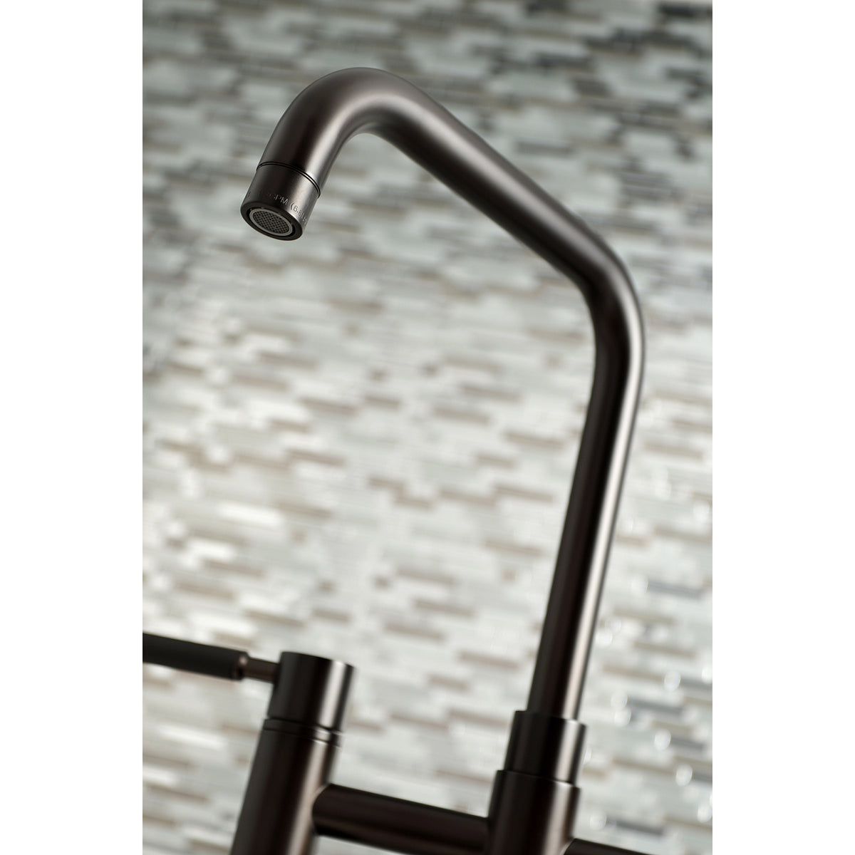 Kingston Brass KS8288DKLBS Concord Two-Handle Bridge Kitchen Faucet with Brass Side Sprayer