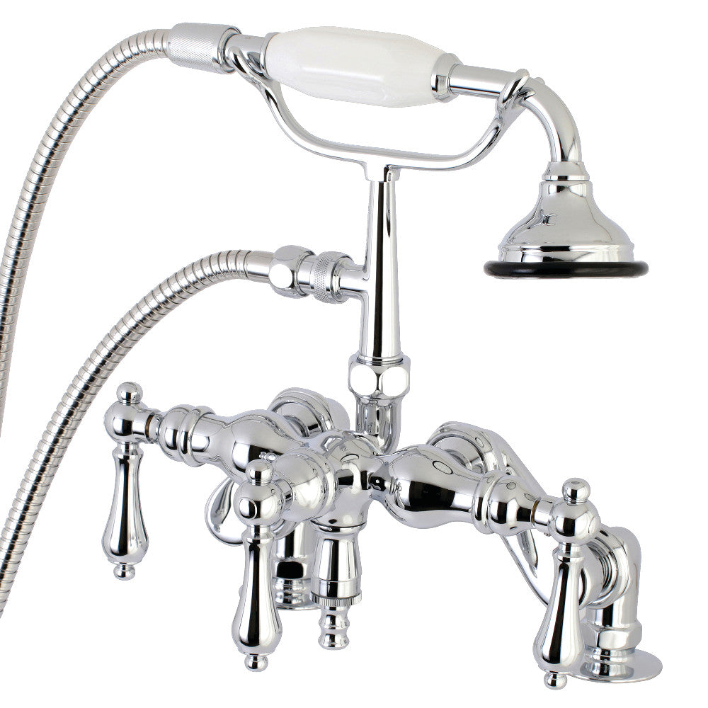 Auqa Vintage 3-3/8 Inch Adjustable Deck Mount Tub Faucet with Hand Shower