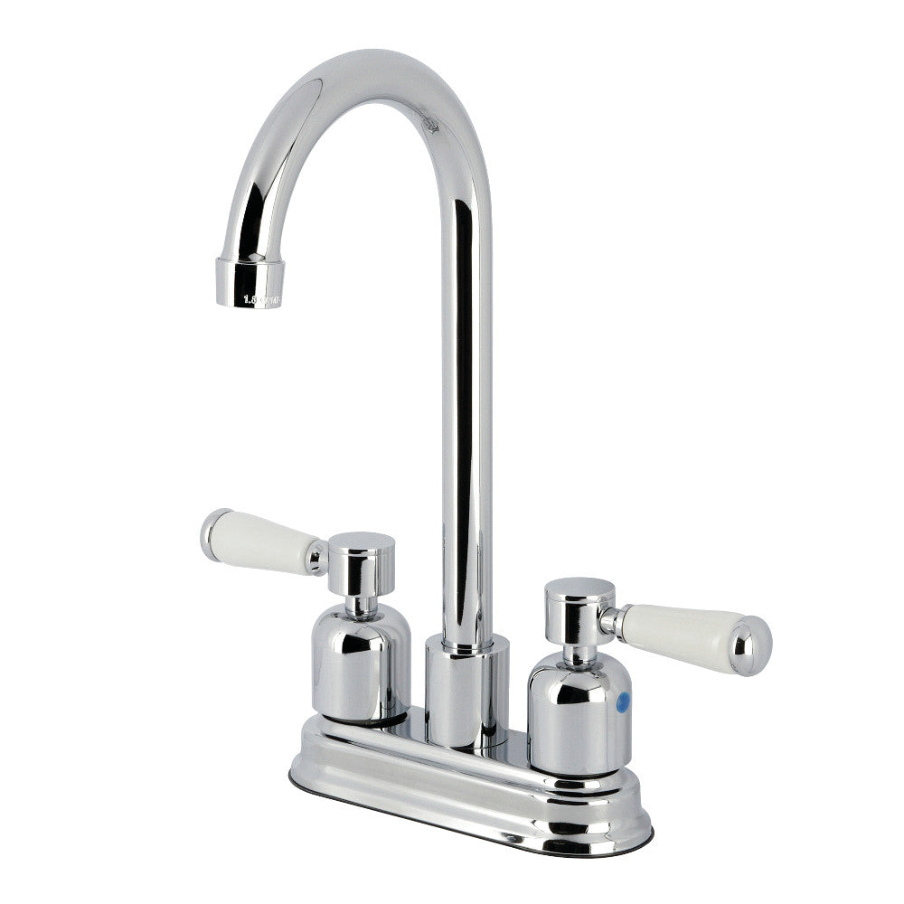 Kingston Brass Paris FB498DPL 4" Centerset High-Arch Spout Bar Faucet