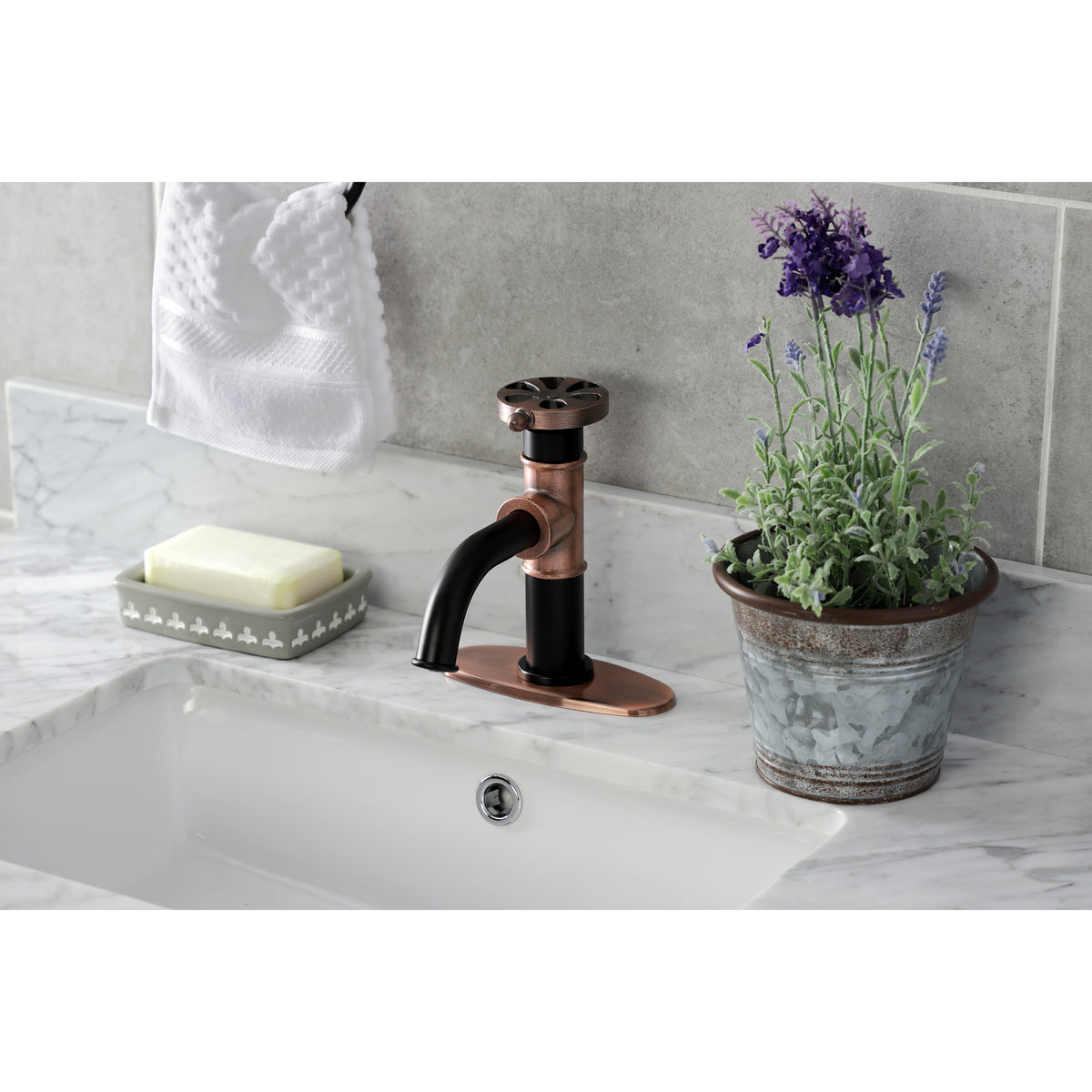 Kingston Brass KSD2824RX Belknap Single-Handle Bathroom Faucet with Push Pop-Up