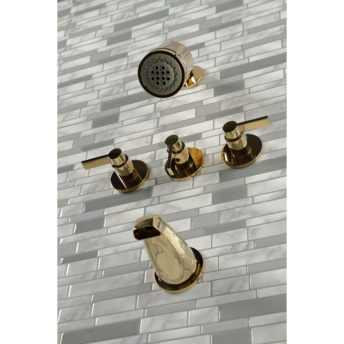 NuvoFusion Three-Handle Tub and Shower Faucet