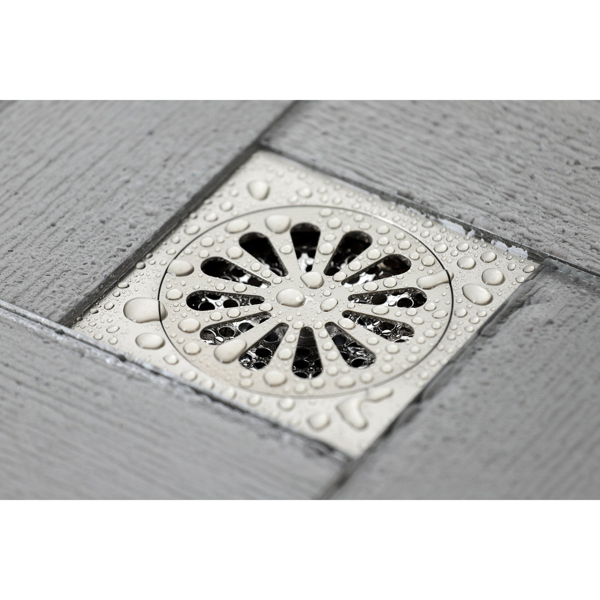 Kingston Brass Watercourse Sunburst 4" Square Grid Shower Drain