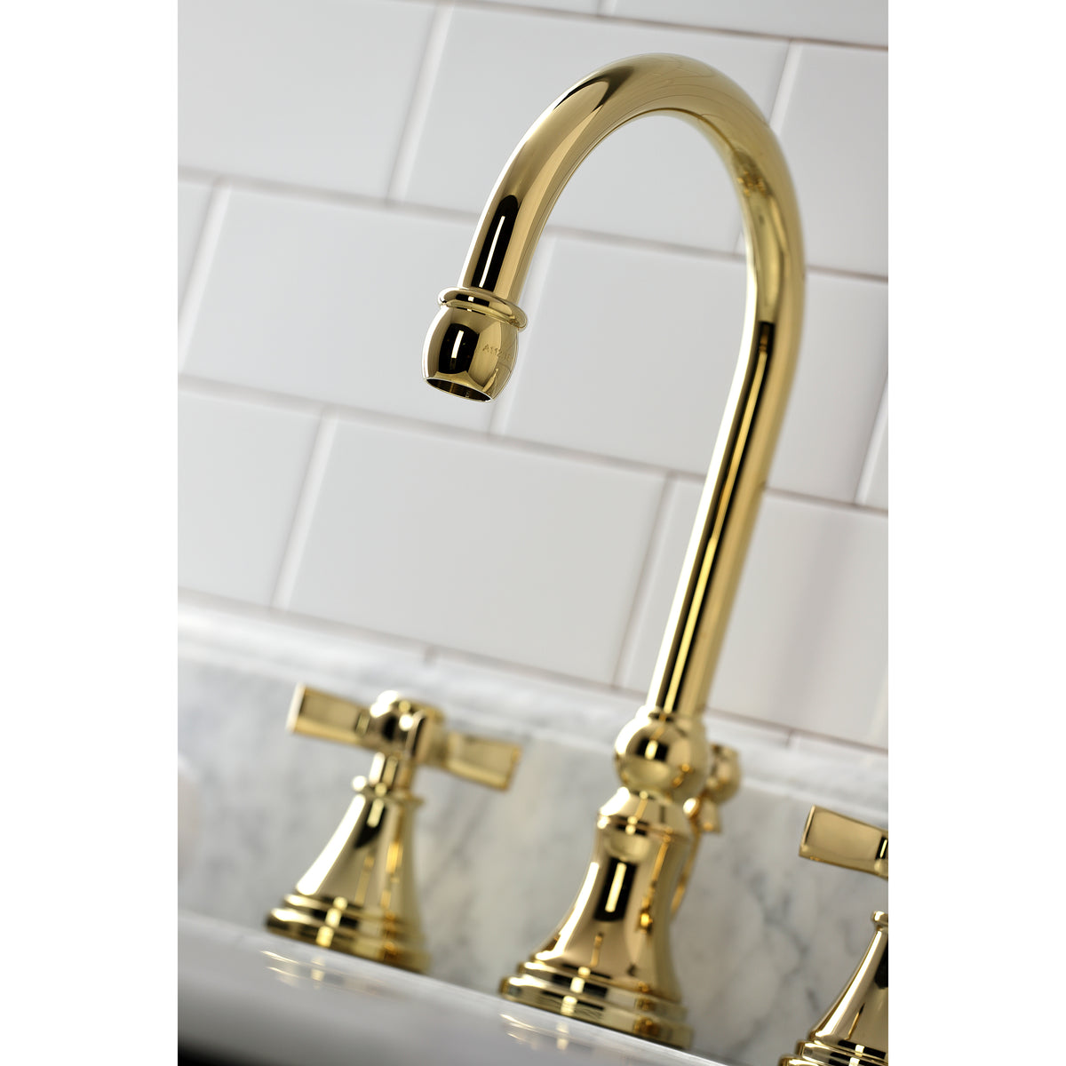 Kingston Brass KS2985ZX Millennium Widespread Bathroom Faucet with Brass Pop-Up