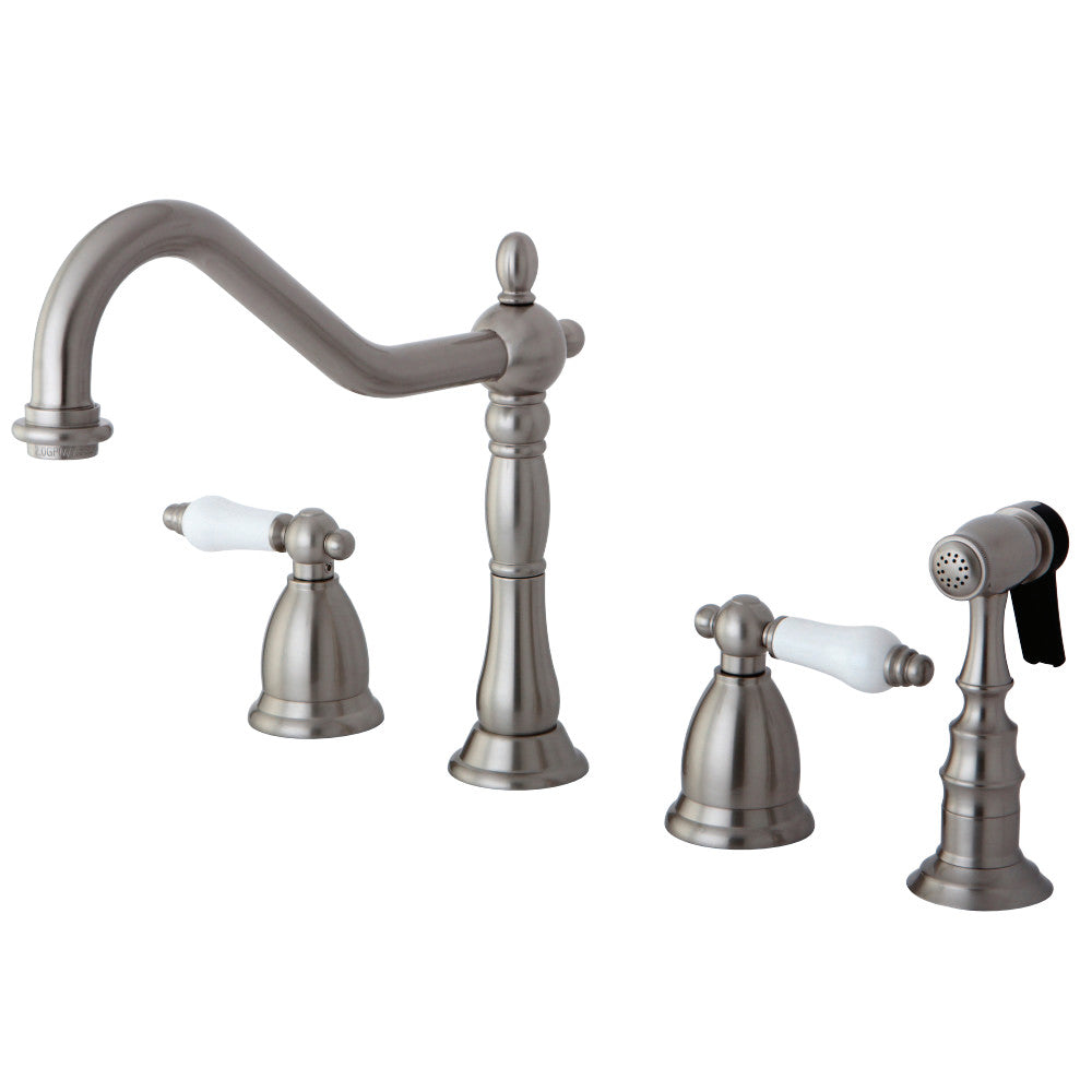 Kingston Brass KS1795PLBS Widespread Kitchen Faucet