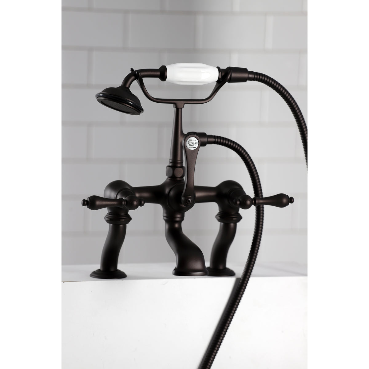 Vintage 7-Inch Deck Mount Tub Faucet with Hand Shower
