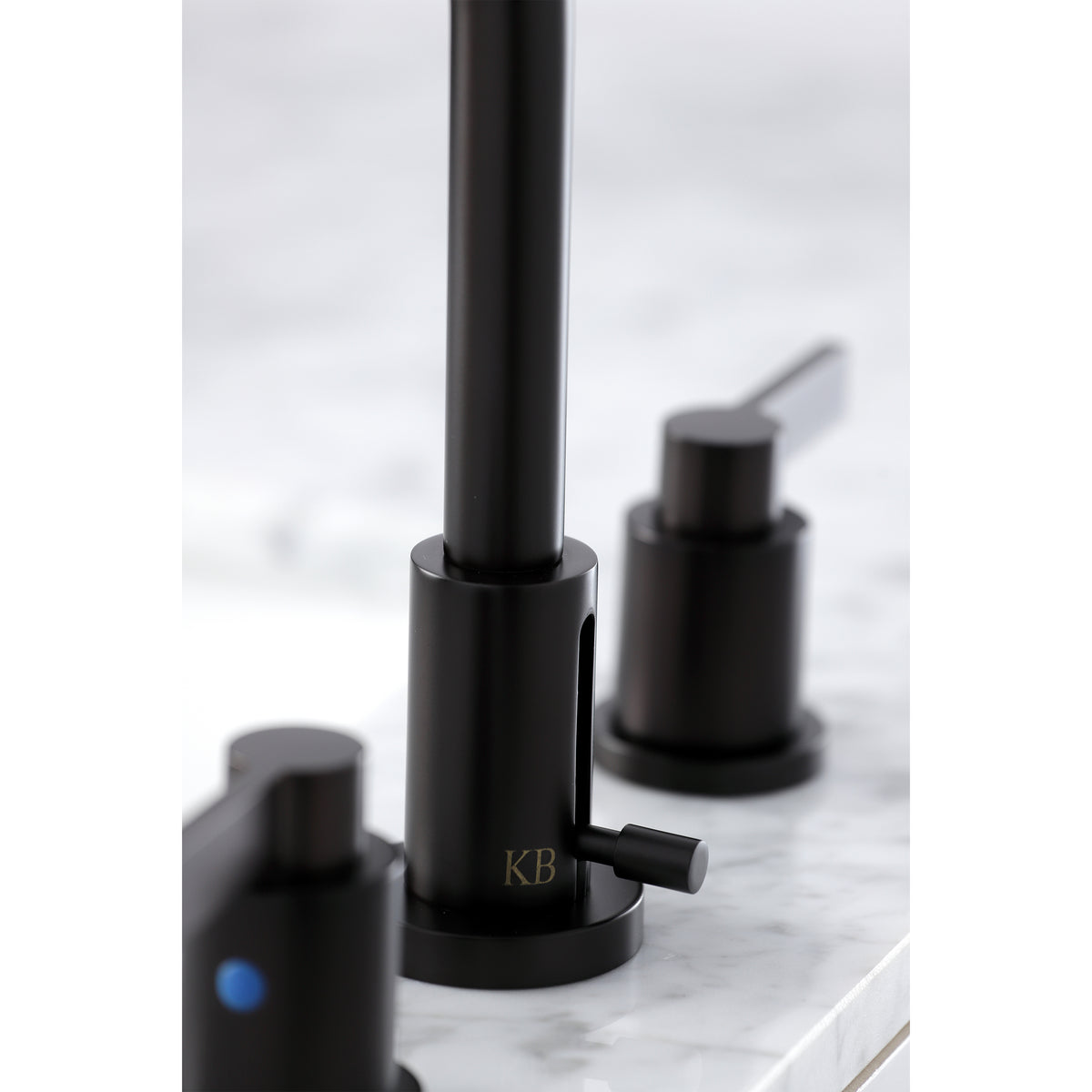 Kingston Brass FSC8938NDL NuvoFusion Widespread Bathroom Faucet with Brass Pop-Up