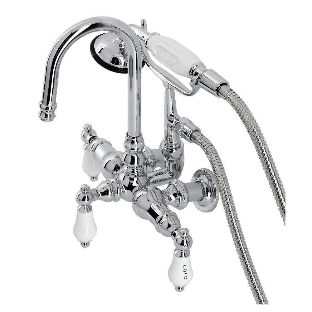 Vintage 3-3/8" Tub Wall Mount Clawfoot Tub Faucet with Hand Shower