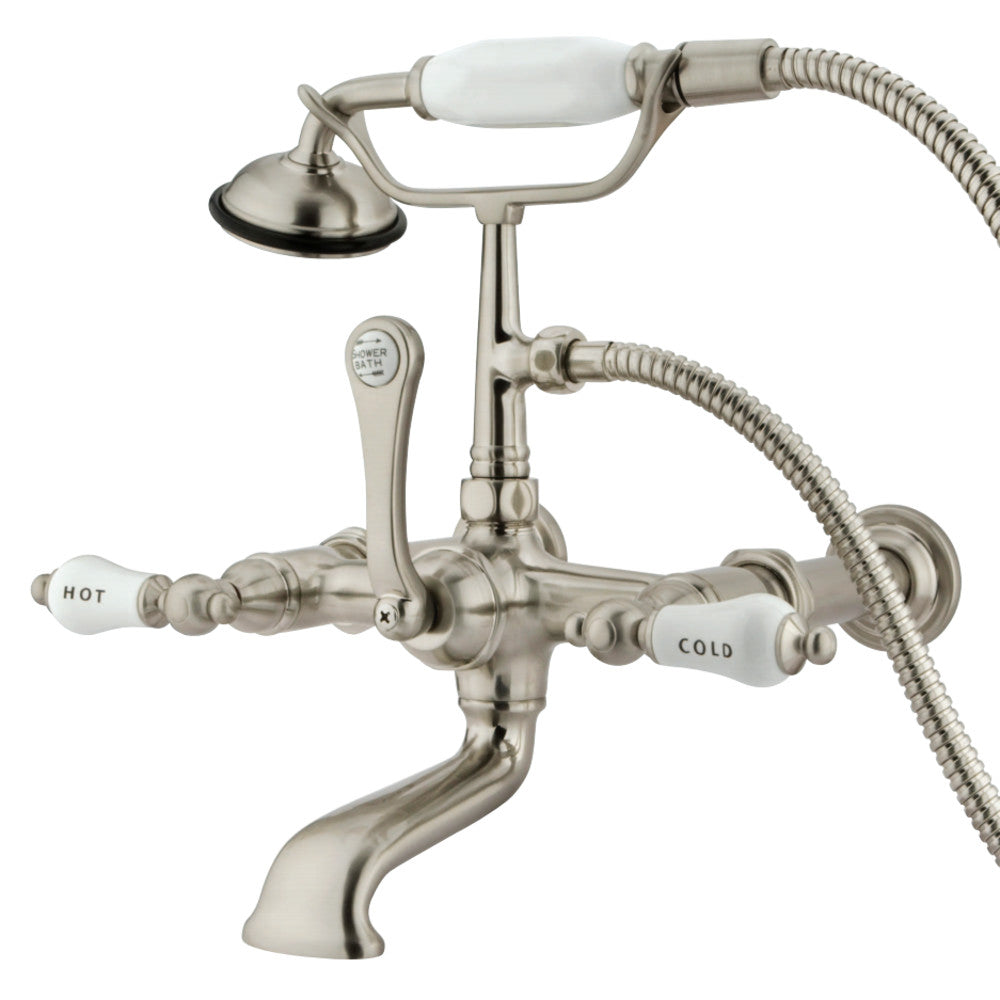 Vintage 7-Inch Wall Mount Tub Faucet with Hand Shower