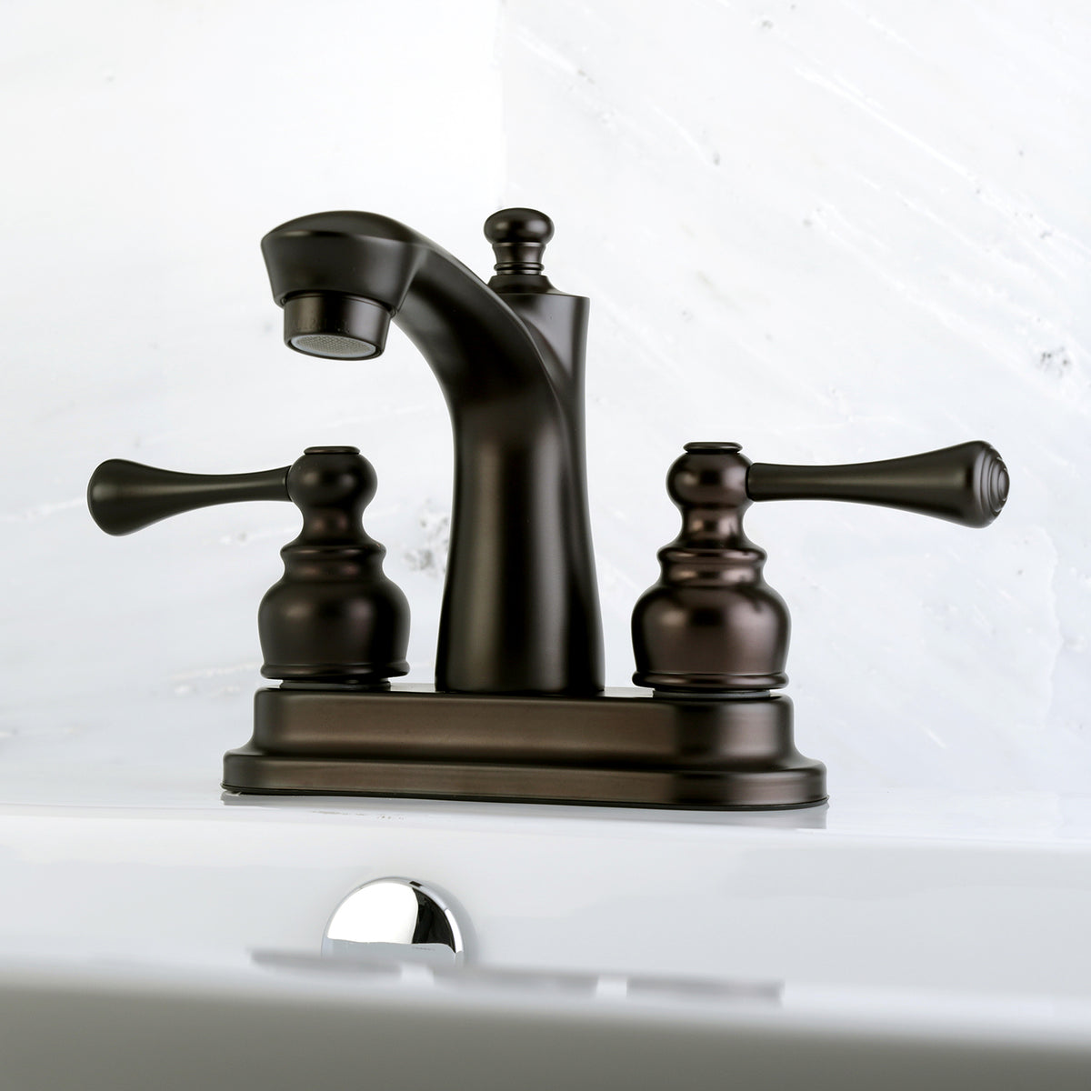 Kingston Brass FB7628BL 4 in. Centerset Bathroom Faucet