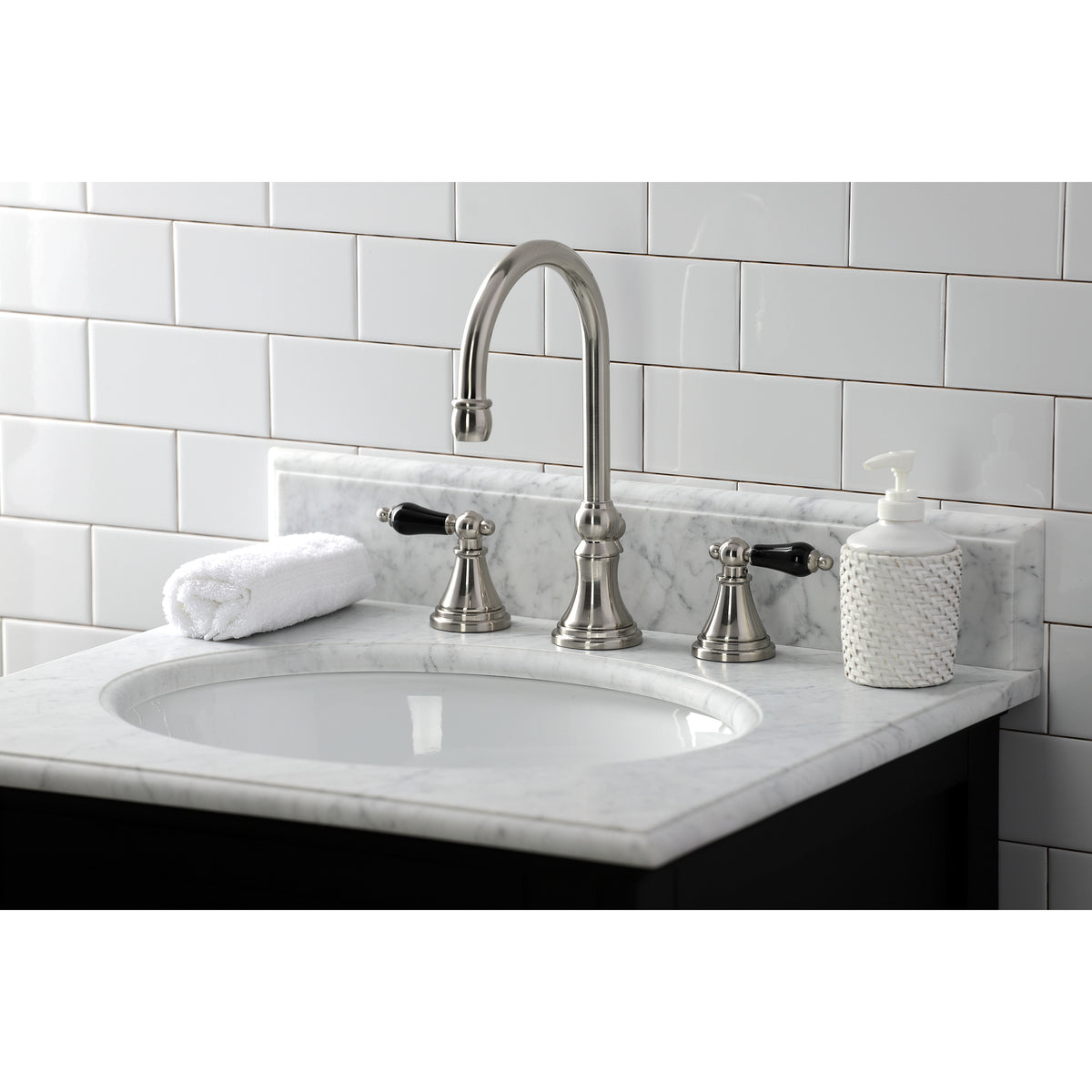 Kingston Brass KS2982PKL Duchess Widespread Bathroom Faucet with Brass Pop-Up