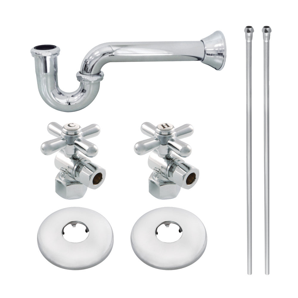 Kingston Brass Gourmet Scape Plumbing Supply Kit with 1-1/2" P-Trap - 1/2" IPS Inlet x 3/8" Comp Oulet