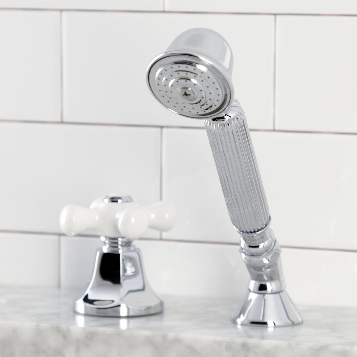 Kingston Brass Deck Mount Hand Shower with Diverter for Roman Tub Faucet