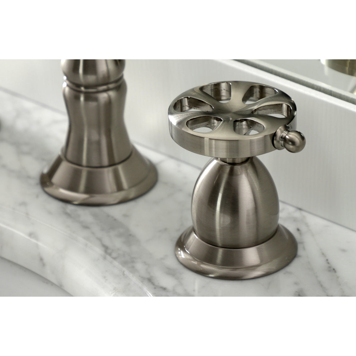 Kingston Brass KS1978RX Belknap Widespread Bathroom Faucet with Brass Pop-Up