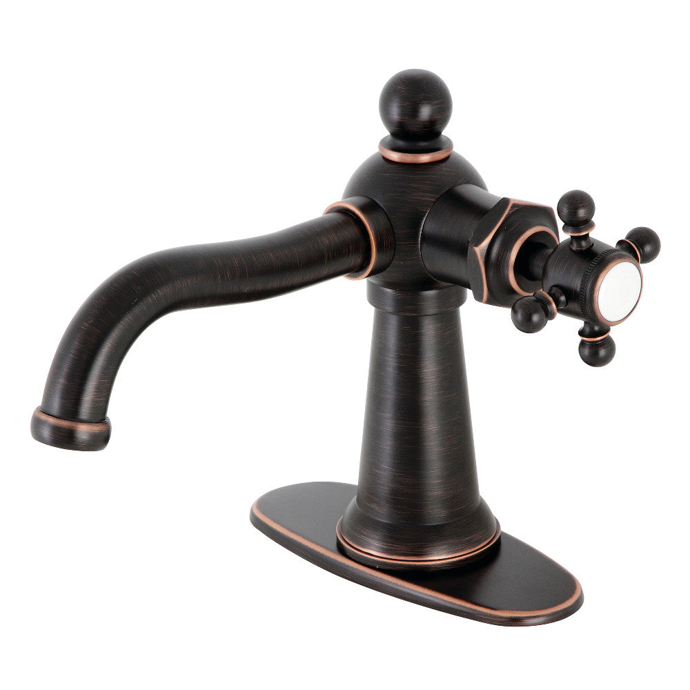 Kingston Brass KSD154BXPB Nautical Single-Handle Bathroom Faucet with Push Pop-Up