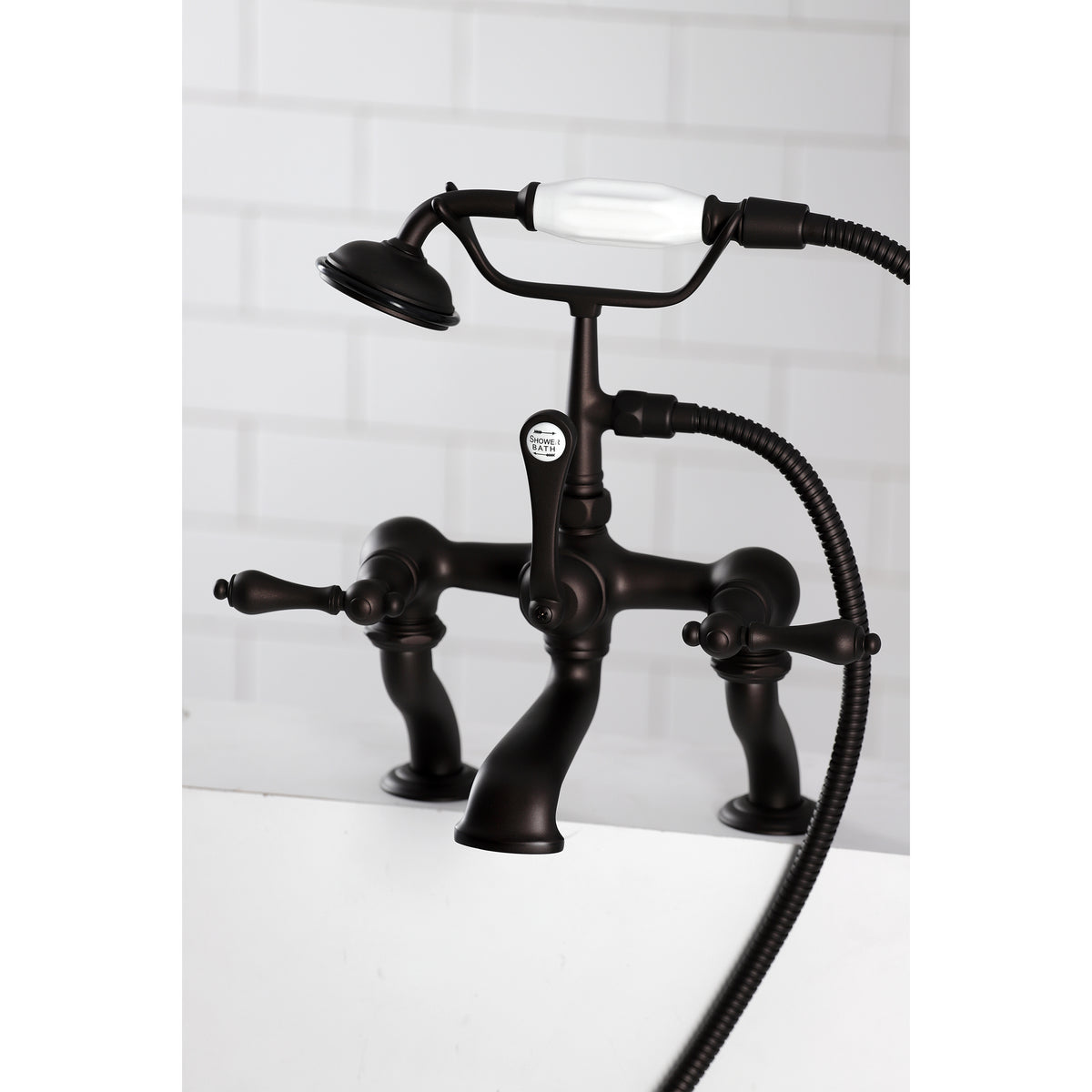 Vintage 7-Inch Deck Mount Tub Faucet with Hand Shower