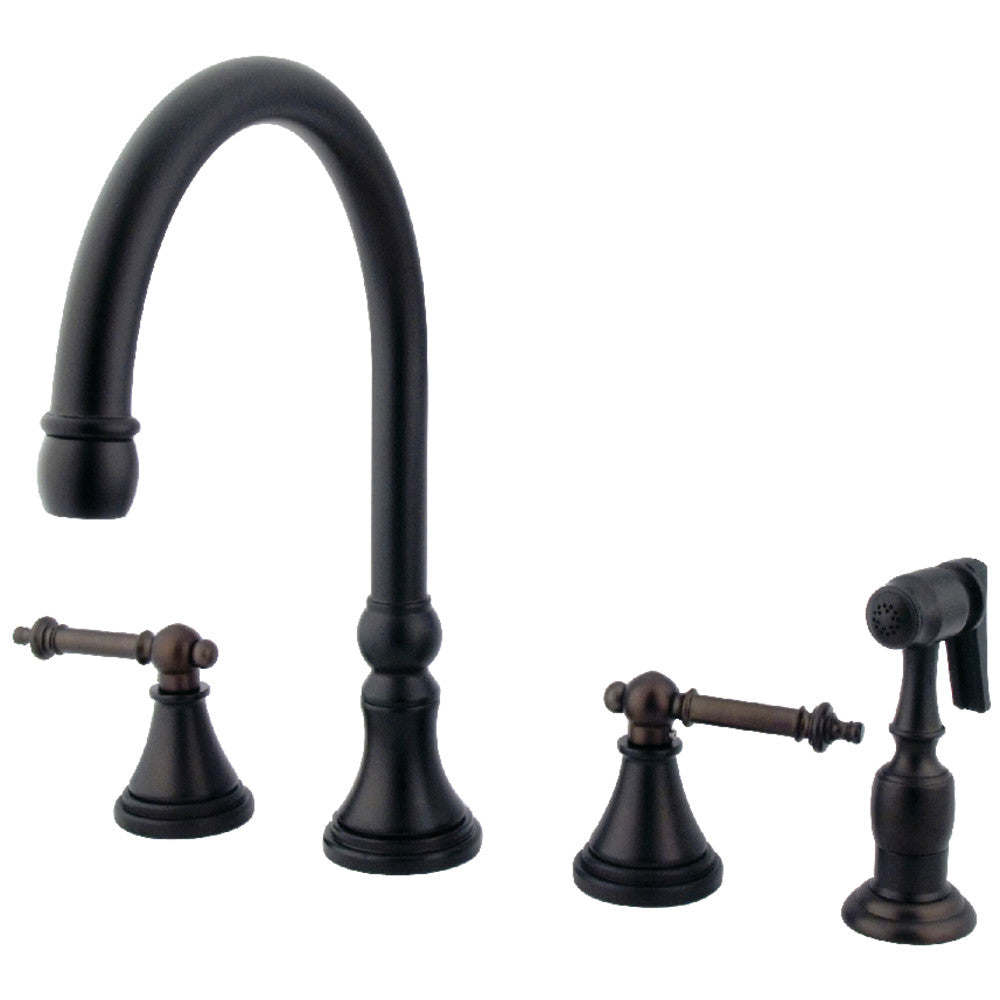 Kingston Brass KS2791TLBS Templeton Widespread Kitchen Faucet