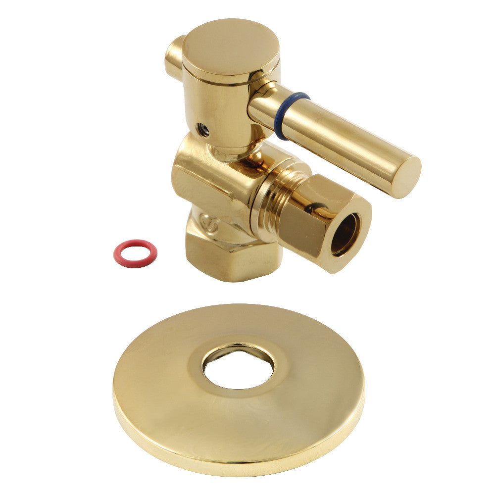 Kingston Brass 3/8" IPS X 3/8" OD Comp Quarter-Turn Angle Stop Valve with Flange