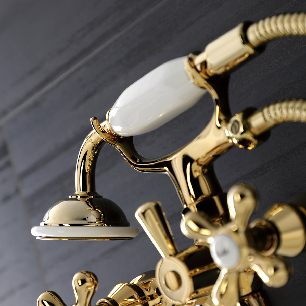 Kingston Wall Mount Tub Faucet with Hand Shower