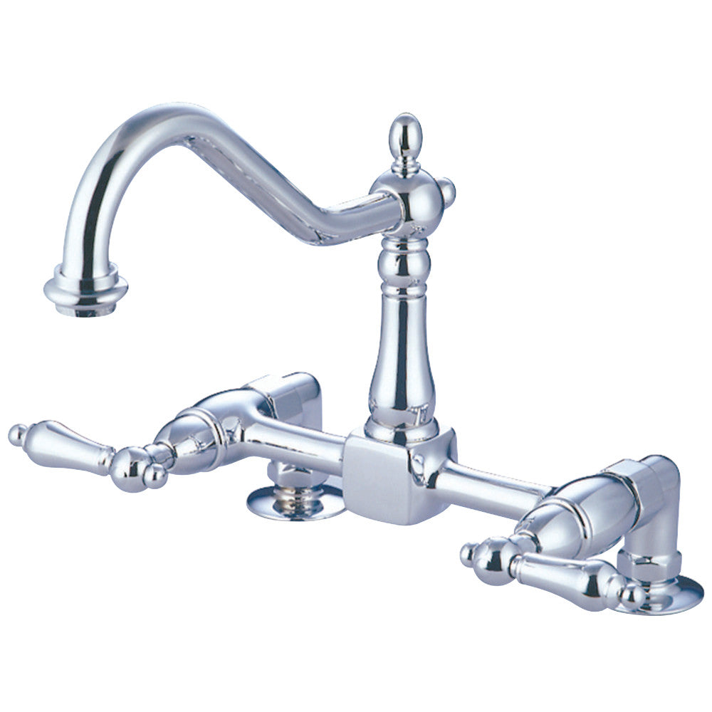 Kingston Brass KS1148AL Heritage Two-Handle Bridge Kitchen Faucet