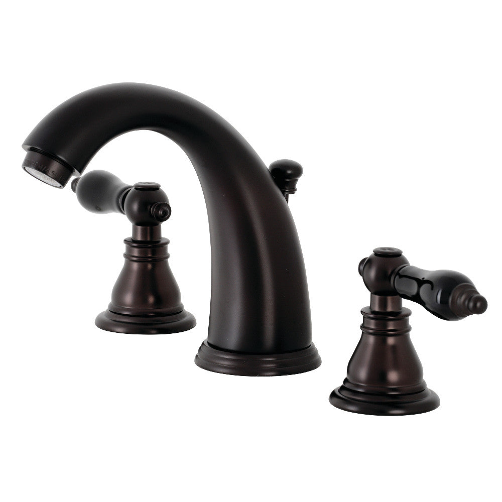 Kingston Brass KB987AKLSB Duchess Widespread Bathroom Faucet with Plastic Pop-Up