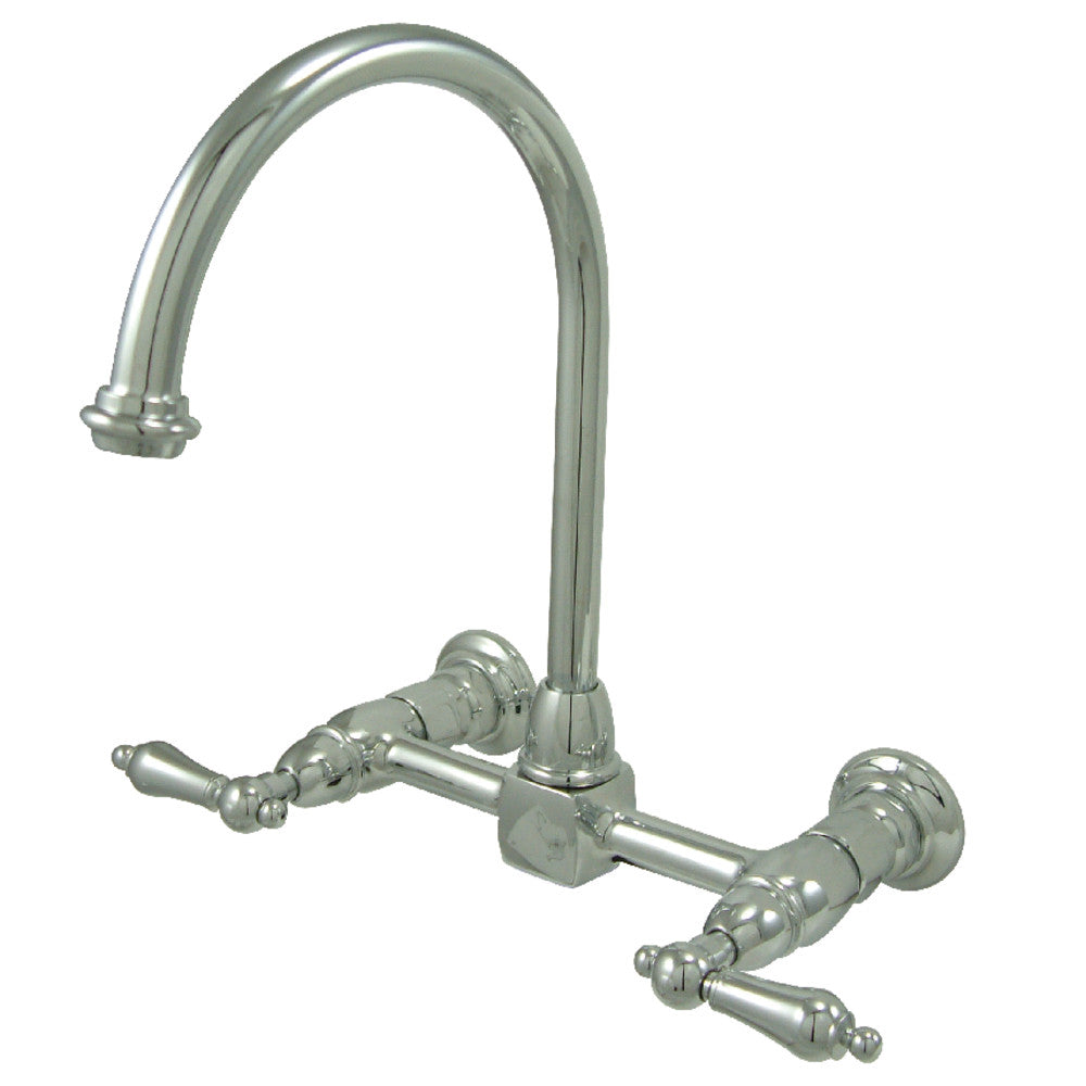 Kingston Brass KS1295AL Restoration Wall Mount Bridge Kitchen Faucet
