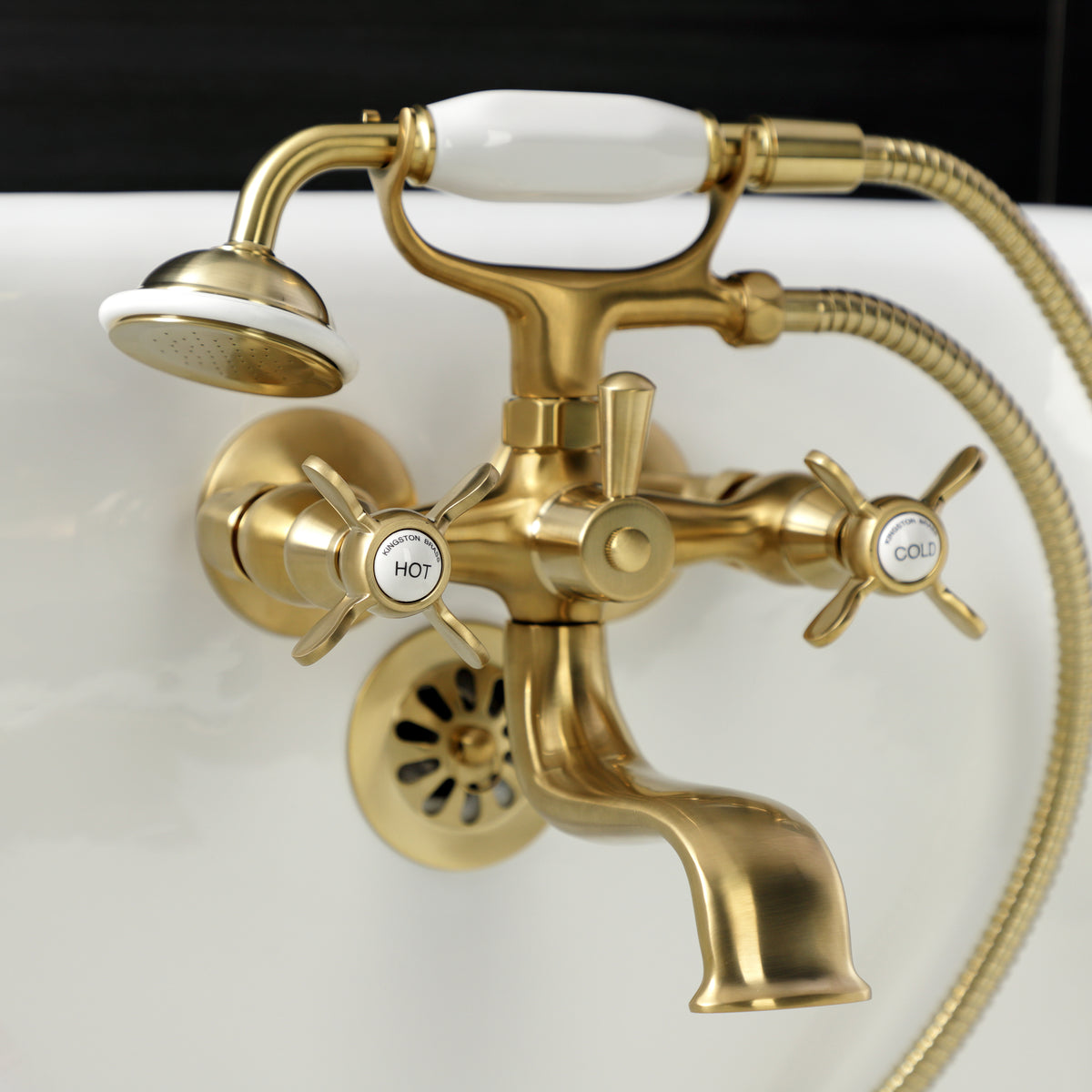 Essex Wall Mount Clawfoot Tub Faucet with Hand Shower