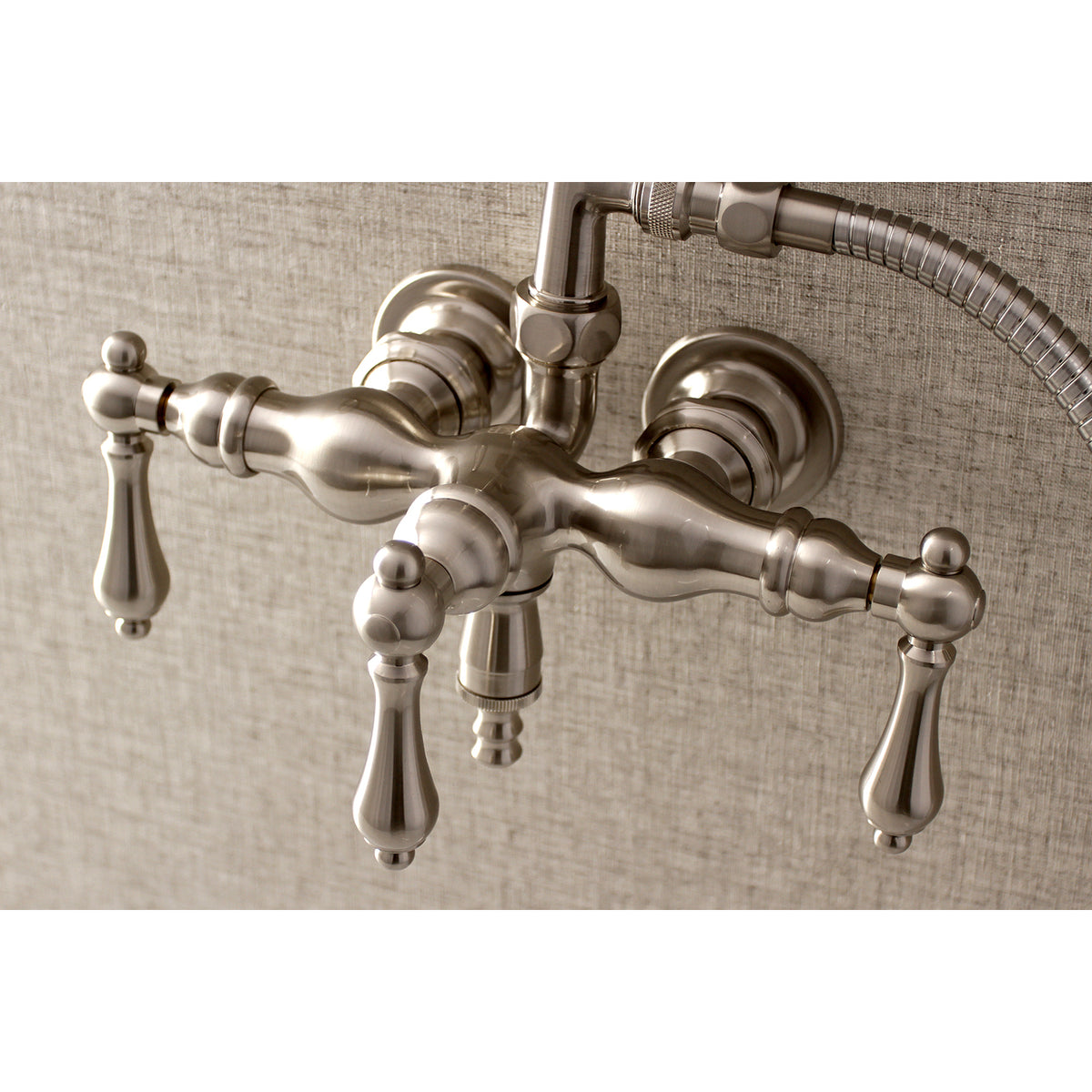 Aqua Vintage 3-3/8 Inch Wall Mount Tub Faucet with Hand Shower