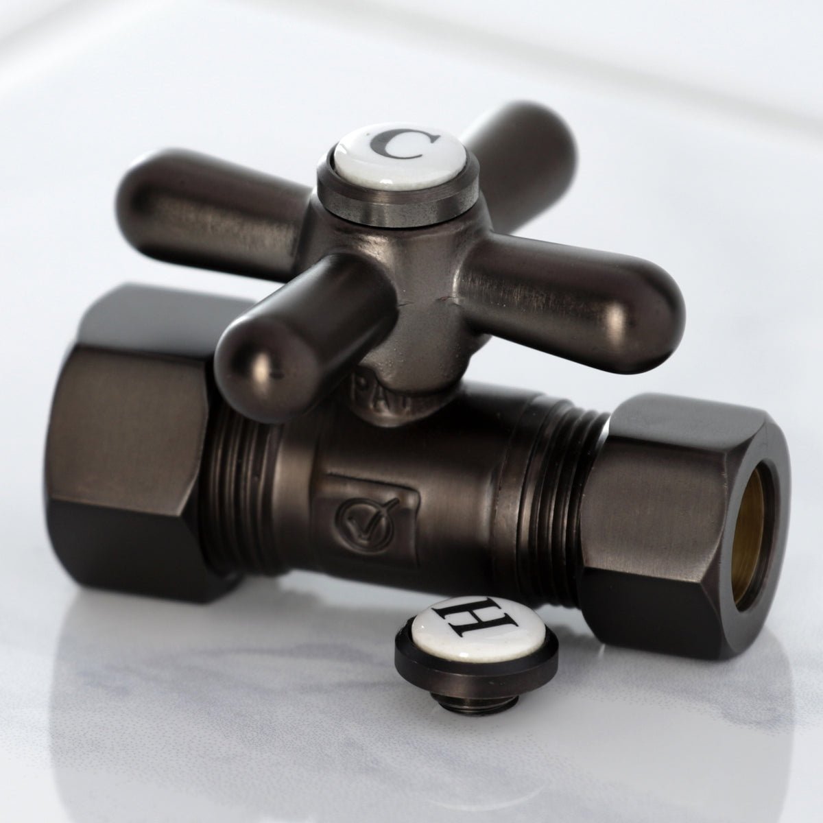 Kingston Brass 5/8" OD Comp X 1/2" OD Comp Straight Shut-Off Valve