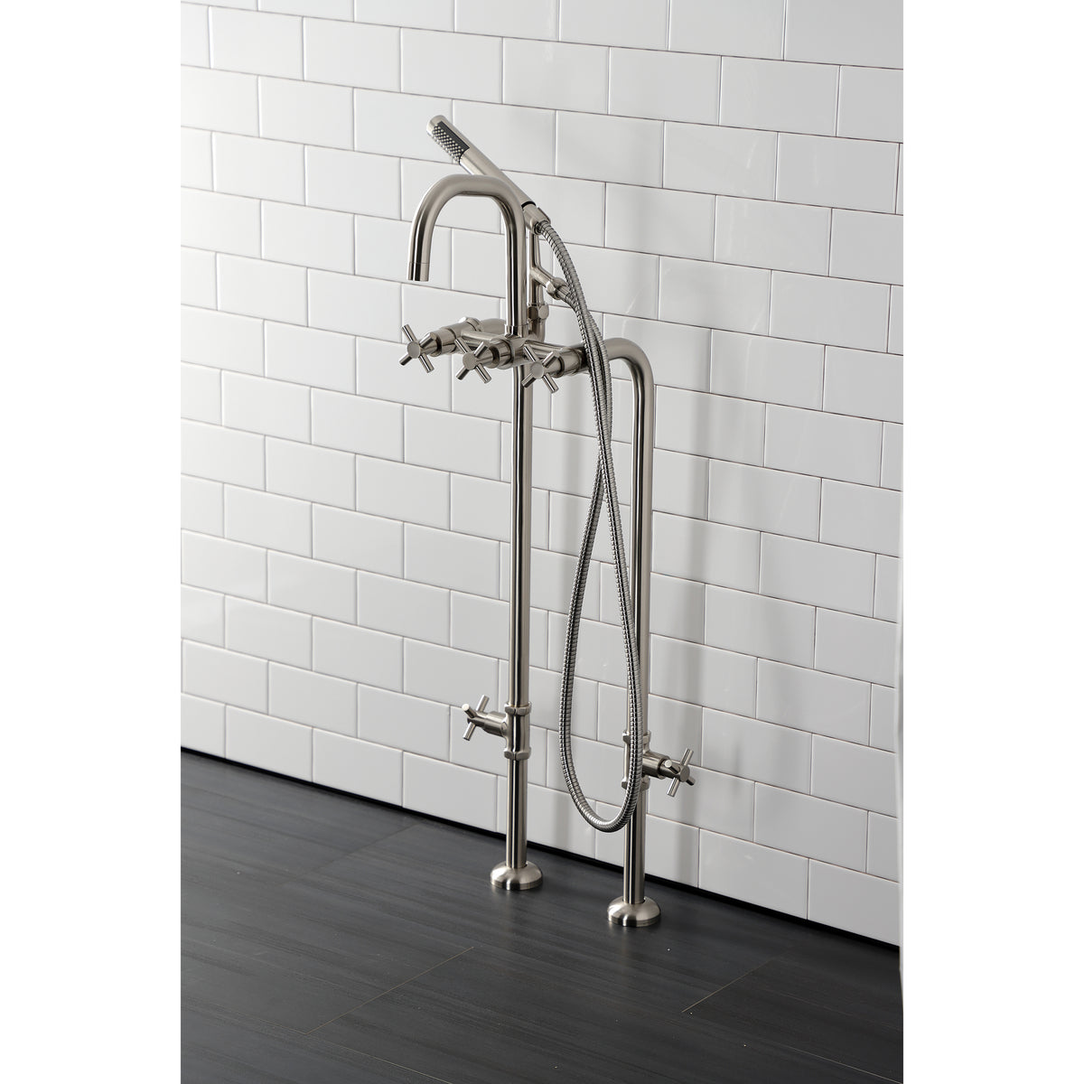 Aqua Vintage Concord Freestanding Tub Faucet with Supply Line, Stop Valve