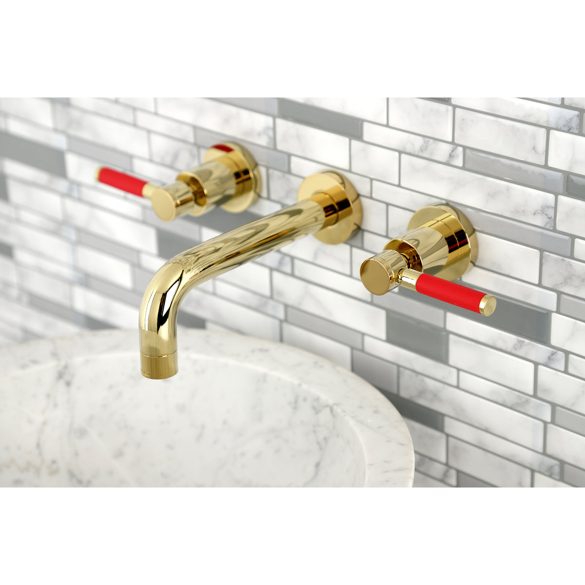 Kingston Brass KS8121DKL Kaiser 2-Handle Wall Mount Bathroom Faucet