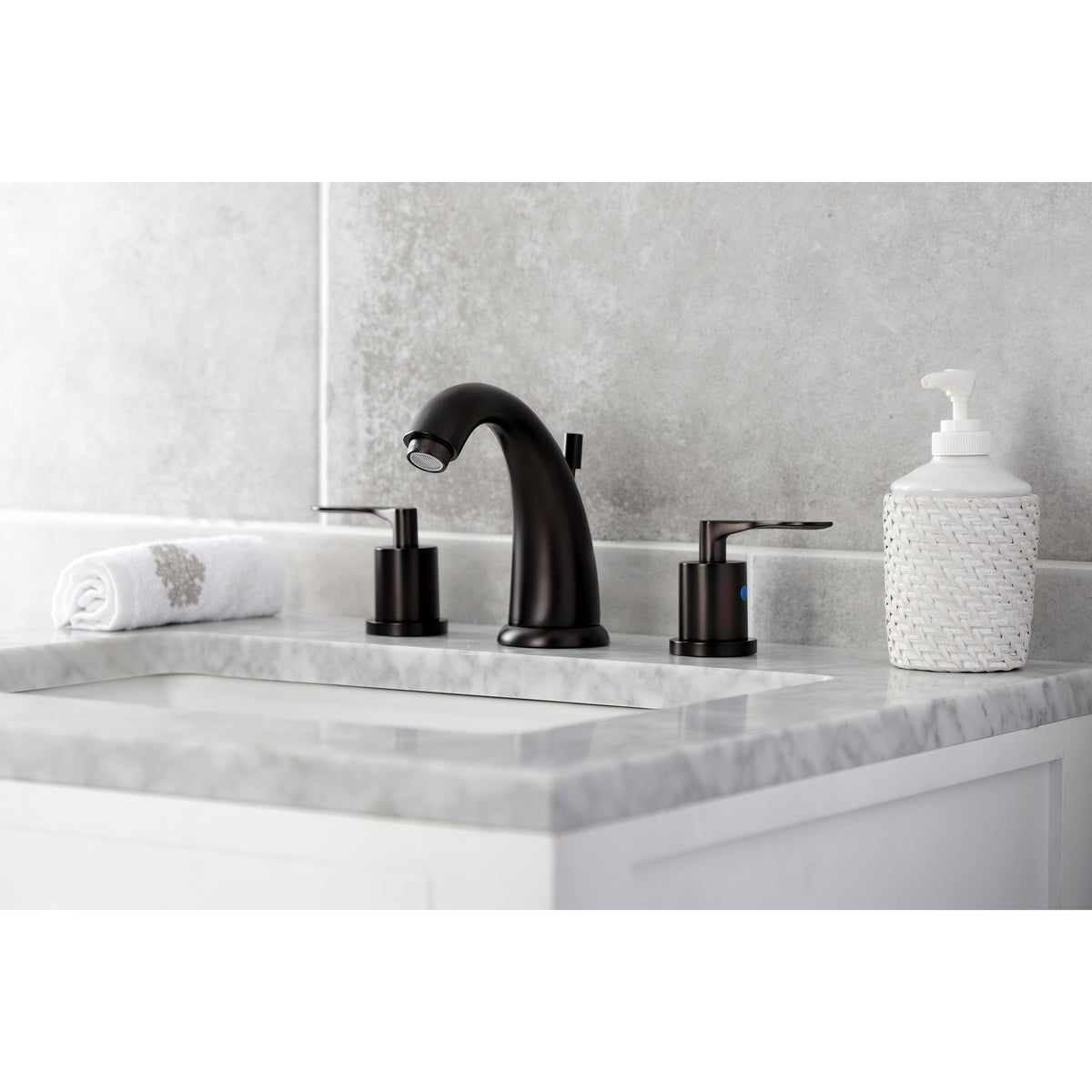 Kingston Brass KB8988SVL Widespread Bathroom Faucet with Pop-Up Drain