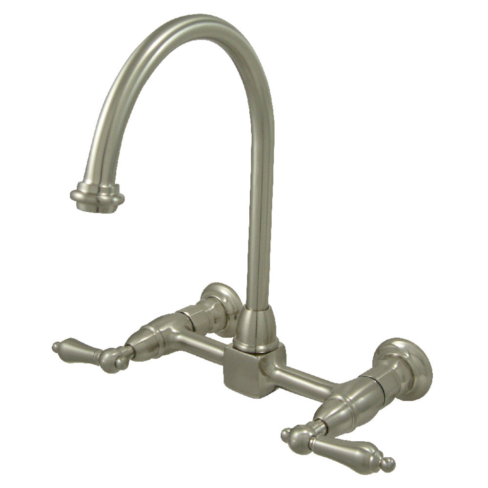 Kingston Brass KS1295AL Restoration Wall Mount Bridge Kitchen Faucet