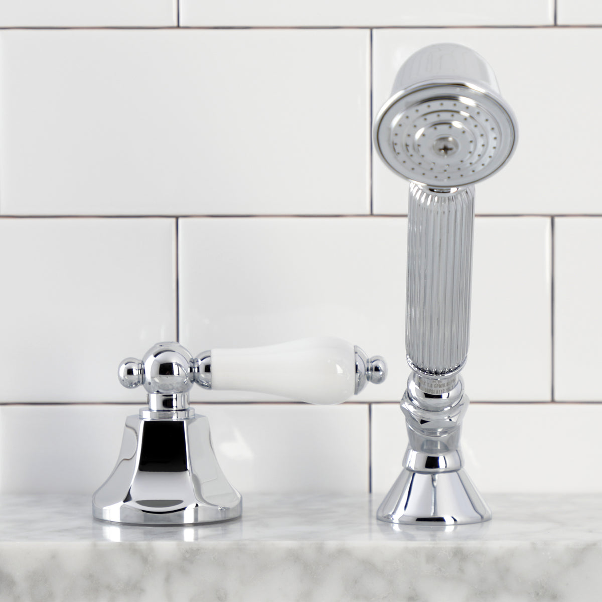 Kingston Brass Deck Mount Hand Shower with Diverter for Roman Tub Faucet