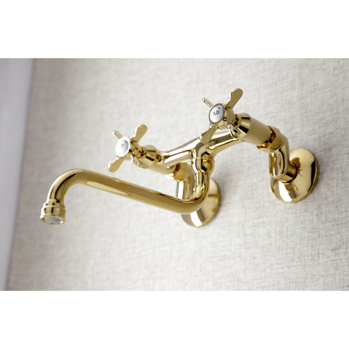 Kingston Brass KS115SN Essex Two Handle Wall Mount Bathroom Faucet